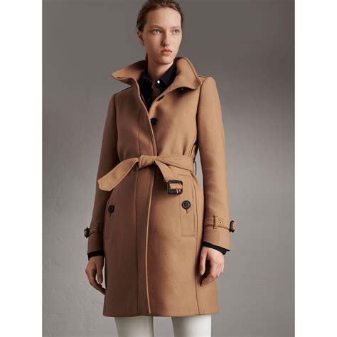 Technical Wool Cashmere Funnel Neck Coat 